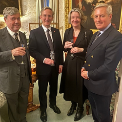 The VC accompanied by Tom Mole and otehr at the Van Mildert Windsor Castle event