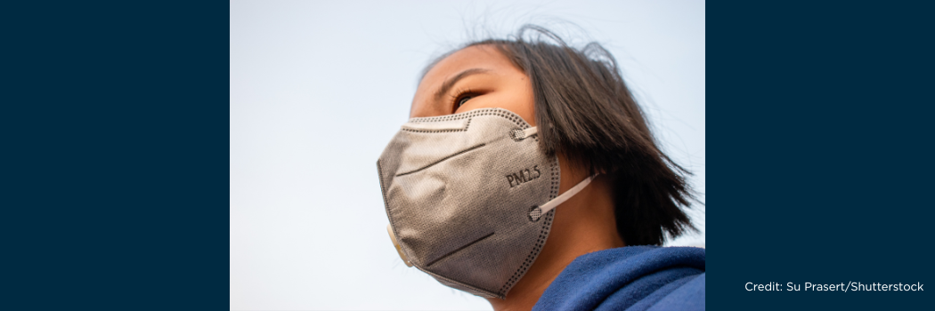 A child wearing K95 mask