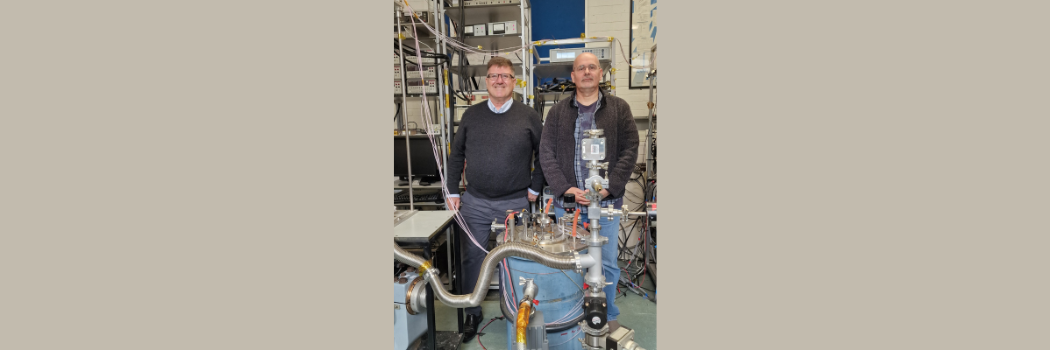 Prof Hampshire and Dr Raine at the lab