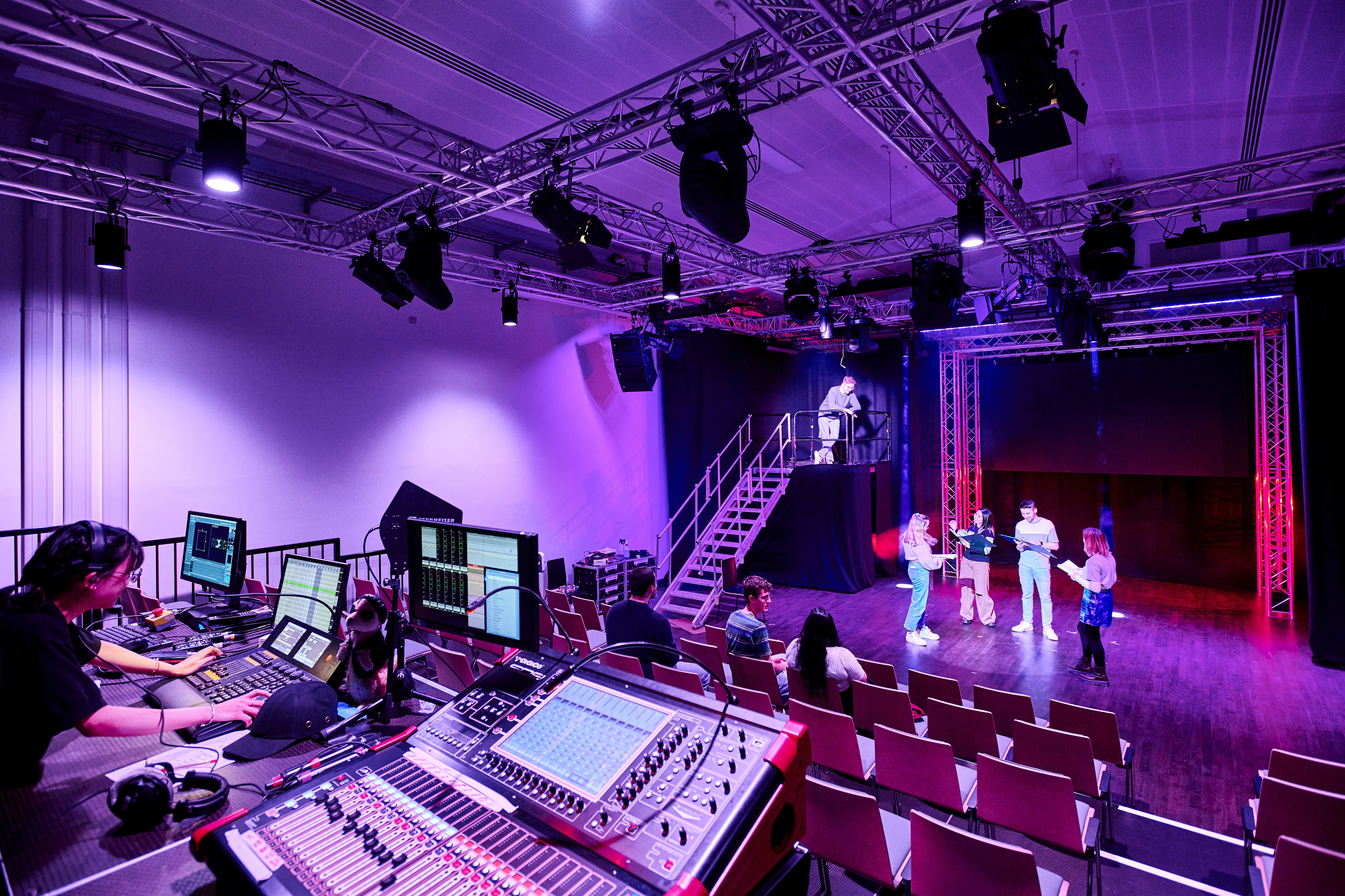 Theatre rehearsal in the Arts Centre at Collingwood College