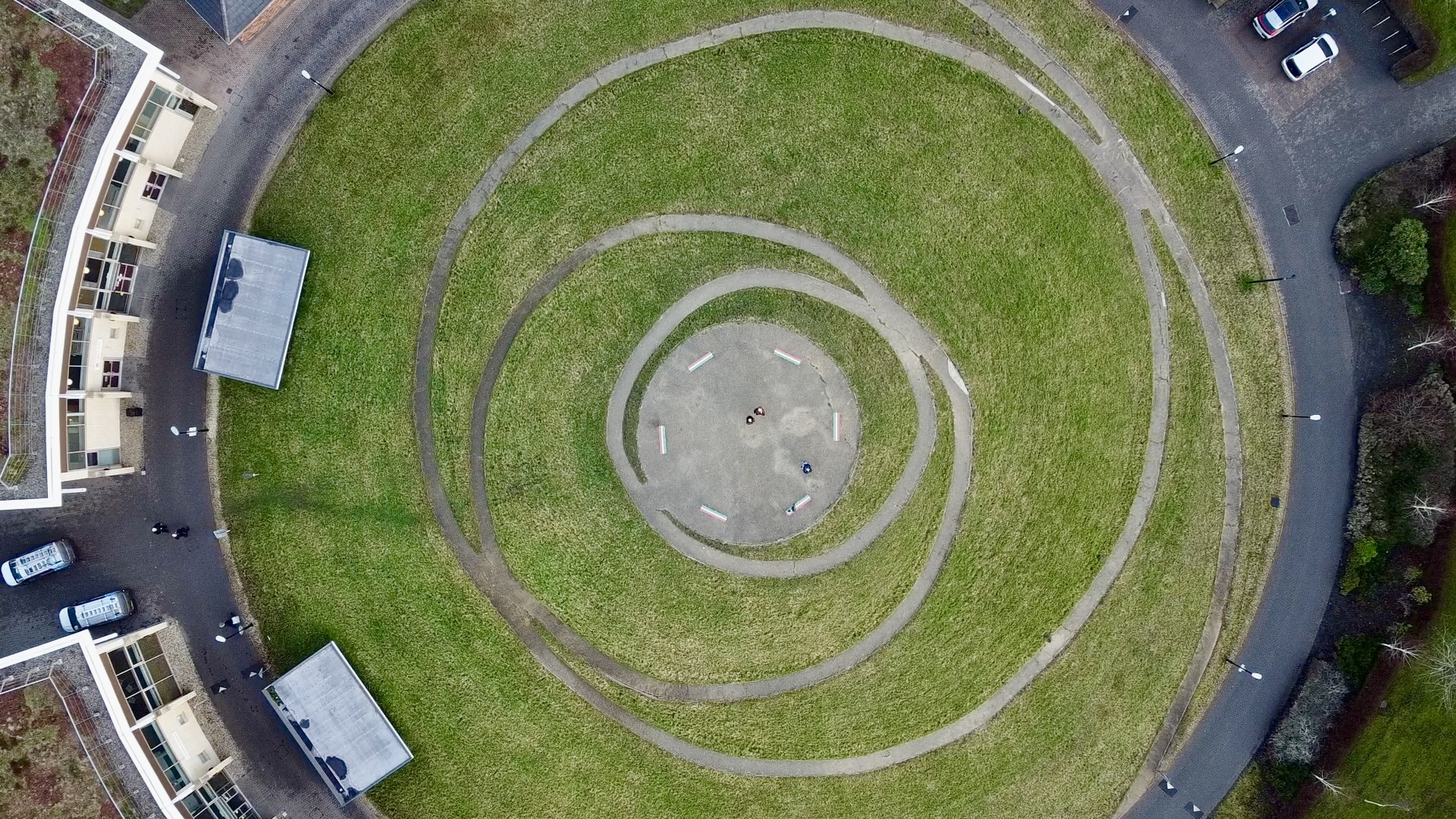 Aerial view of the mound at Josephine butler college