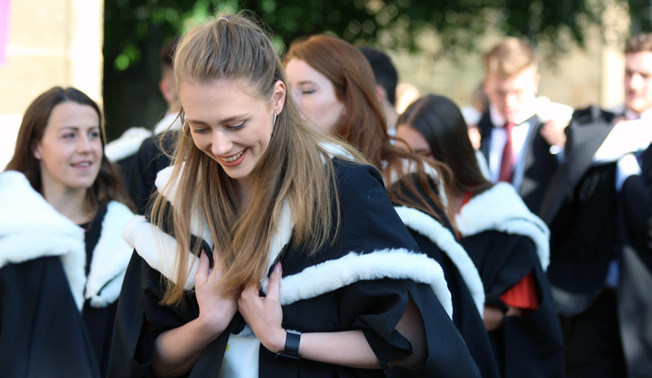 Students in gowns at congregation