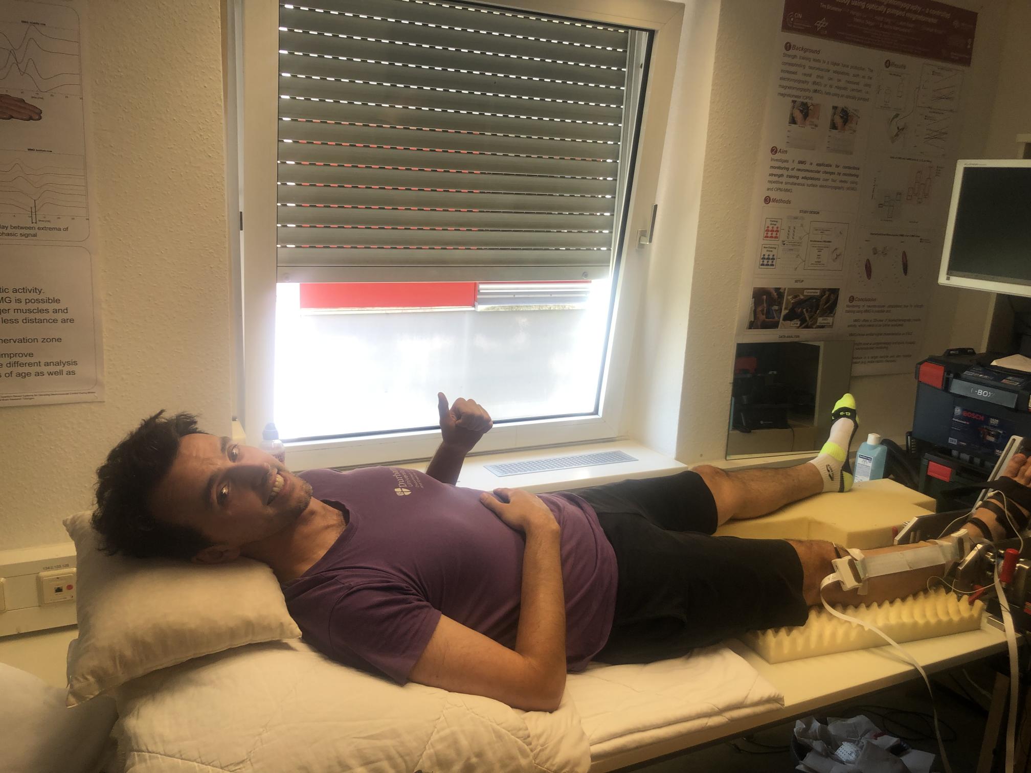 Rob Hunter taking part in experiment