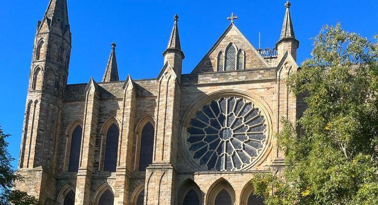 Durham Cathedral Rose window from outside