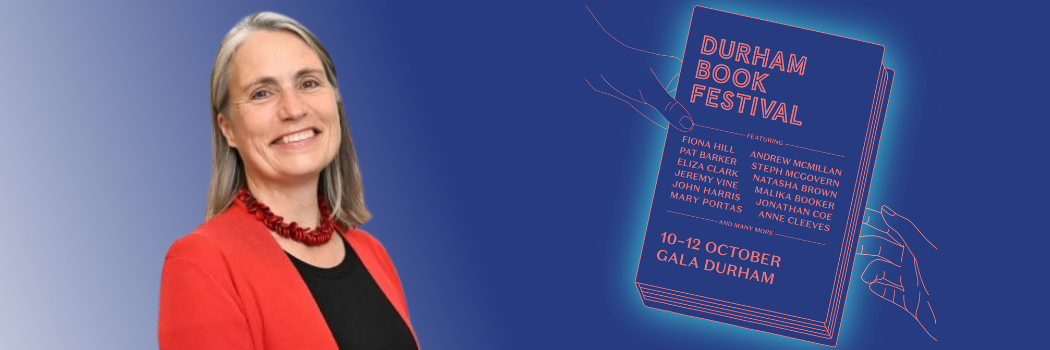Image of Dr Fiona Hill with Durham Book Festival 2025 logo