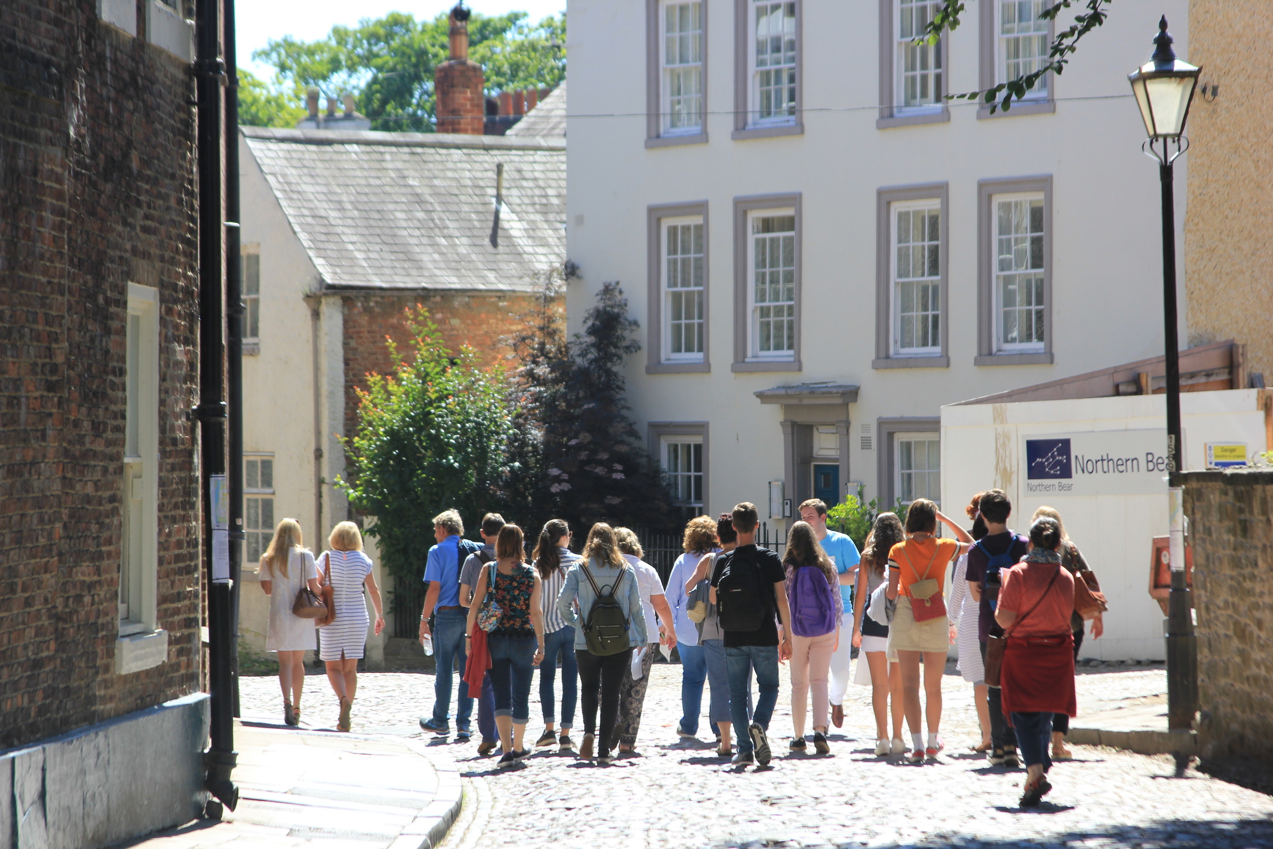 A group of new students and their parents exploring Durham City
