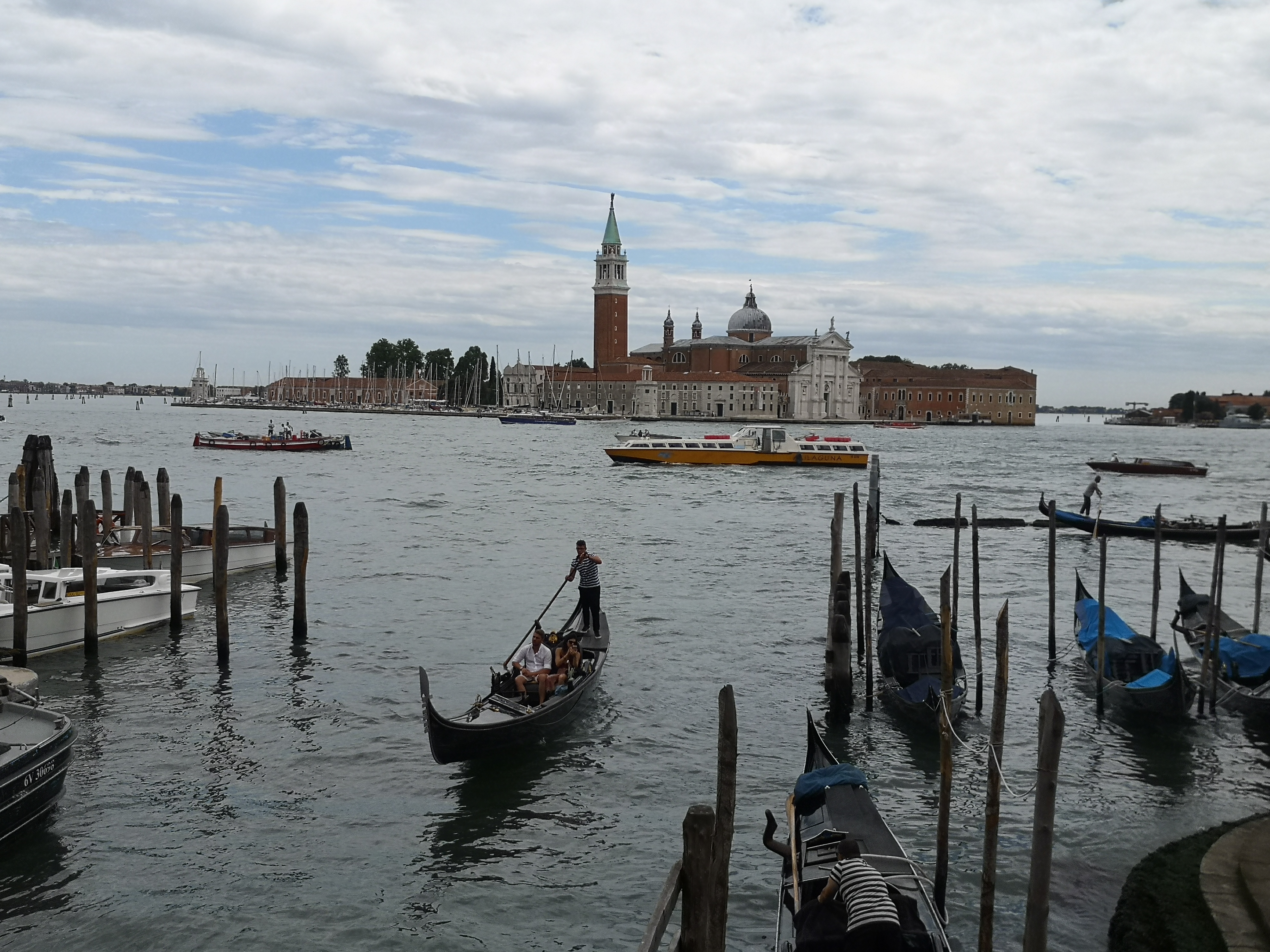 A view over the Venice lagoon to the church of San Giorgio Maggiore