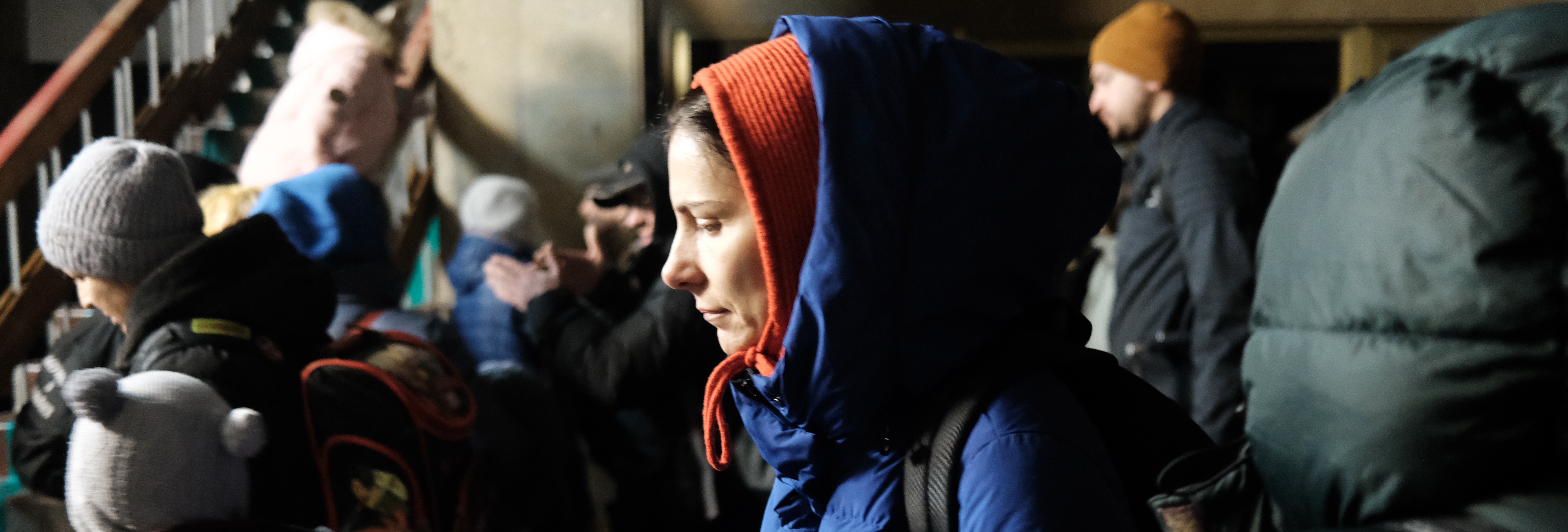 During the evacuation at Kyiv train station, 28 February 2022. Photo by Oles Navrotskyi.jpg During the evacuation at Kyiv train station, 28 February 2022. Photo by Oles Navrotskyi