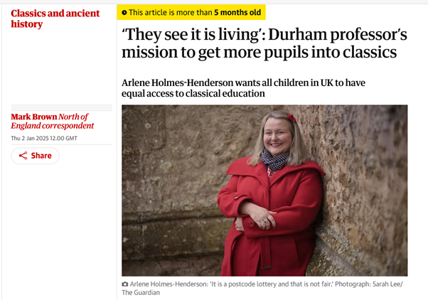 Screenshot of Professor Holmes-Henderson Guardian Article