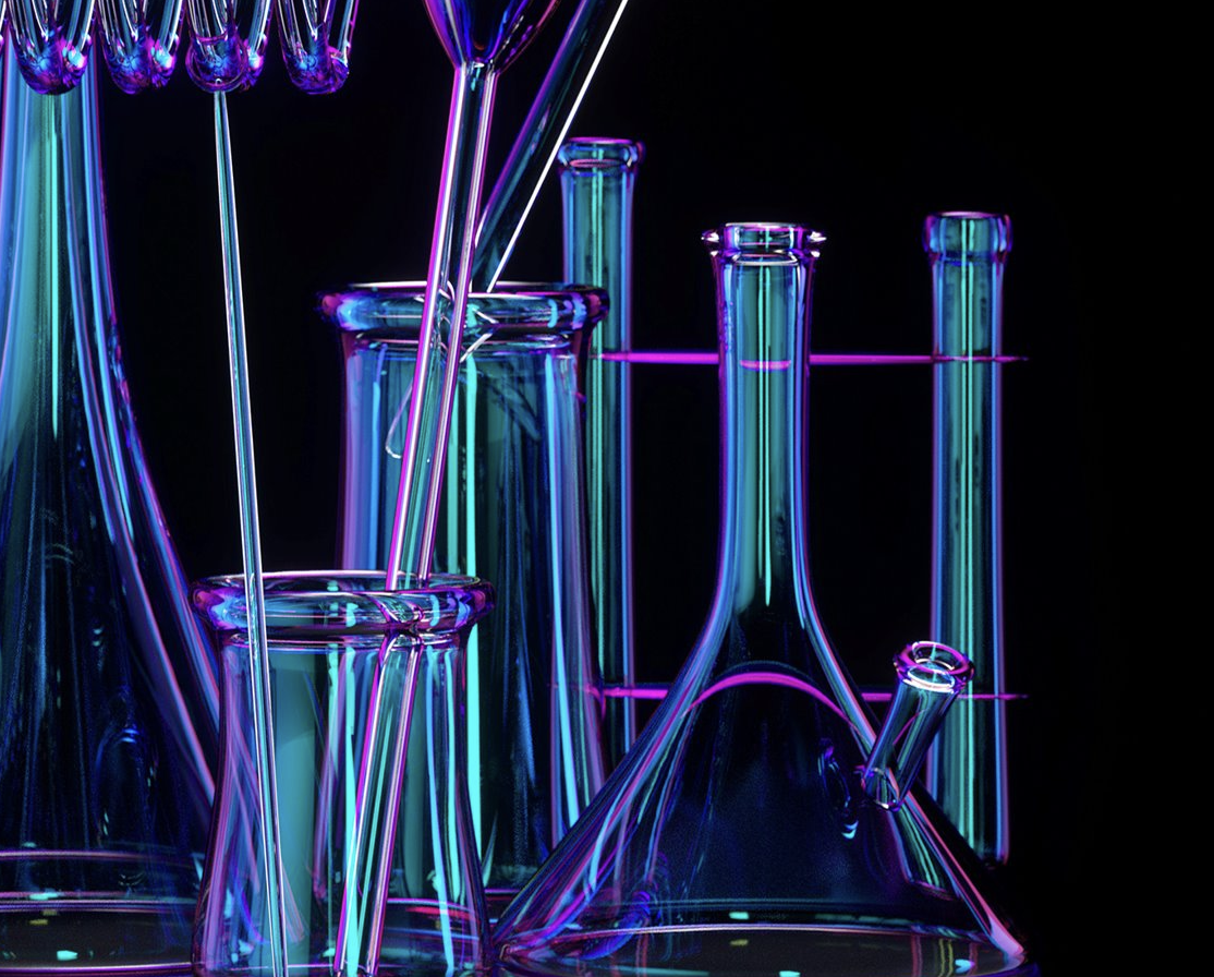 Neon coloured test tubes