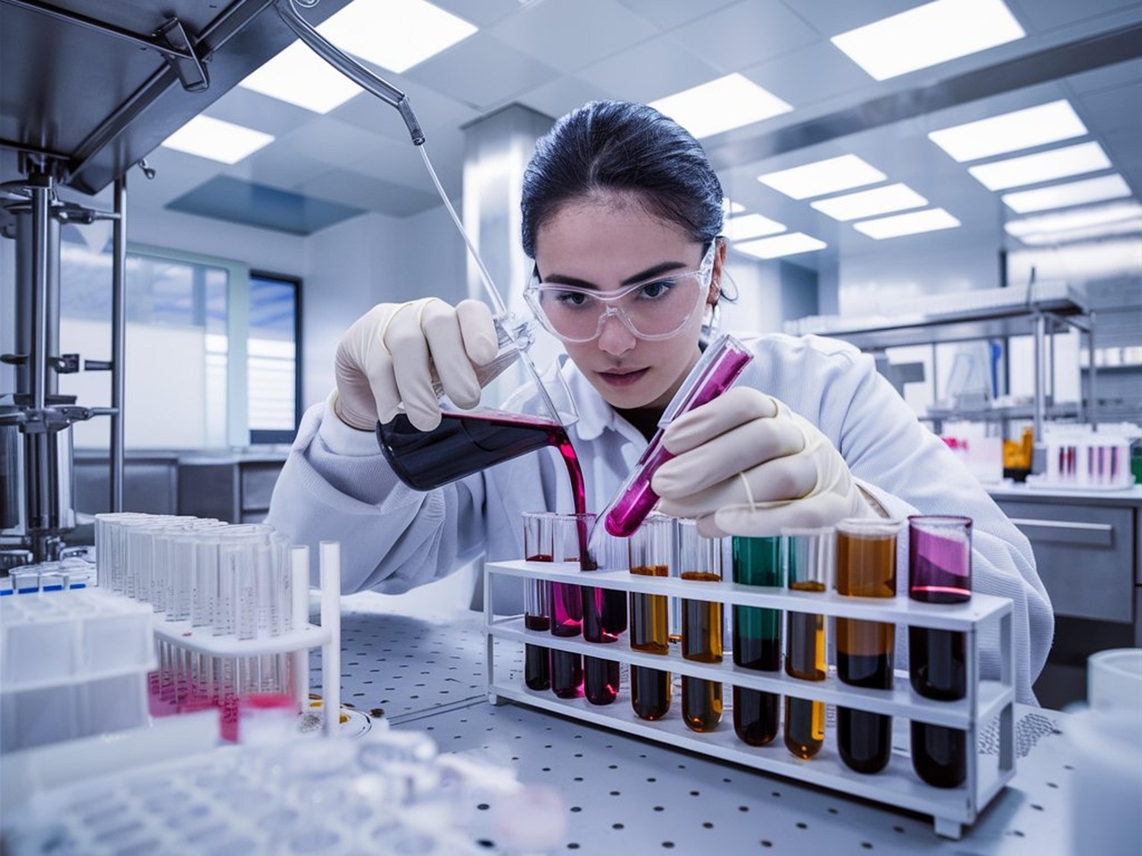 Women in lab with test tubes