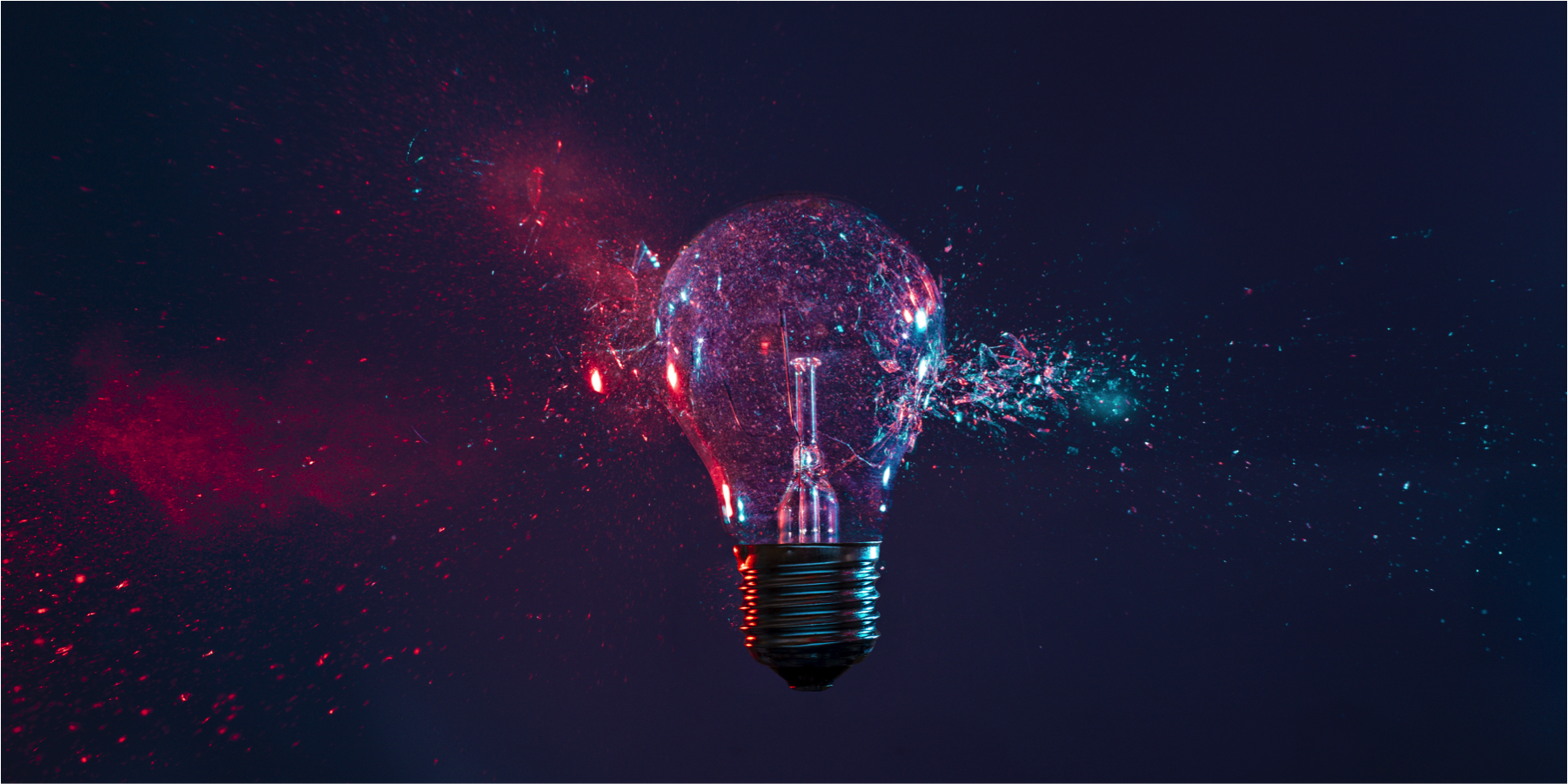 Lightbulb on dark background